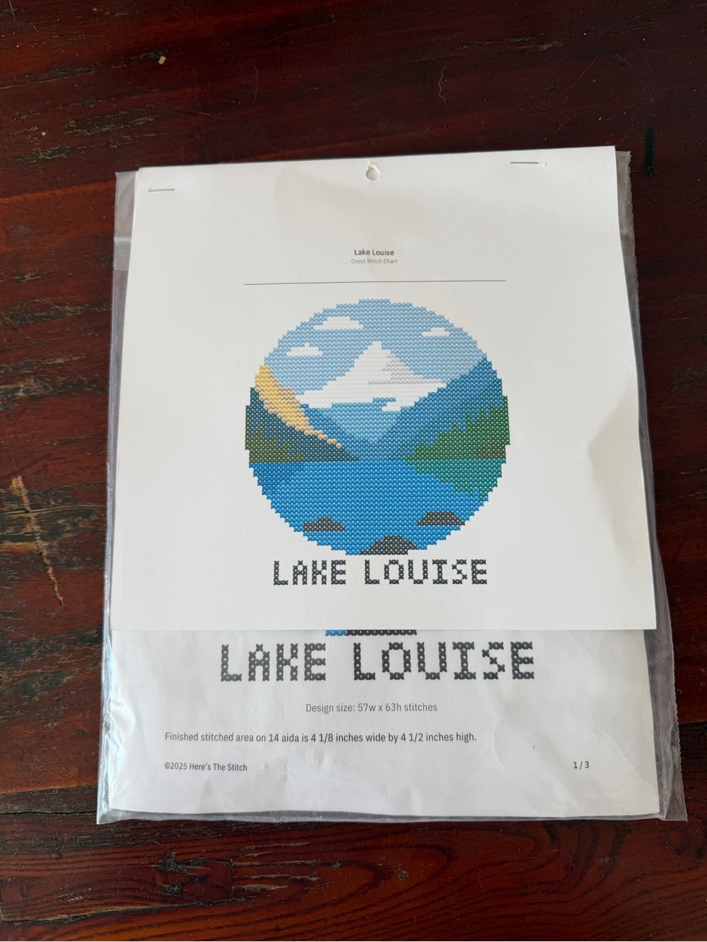 Here's The Stitch Lake Louise 6 inch Counted Cross Stitch Kit